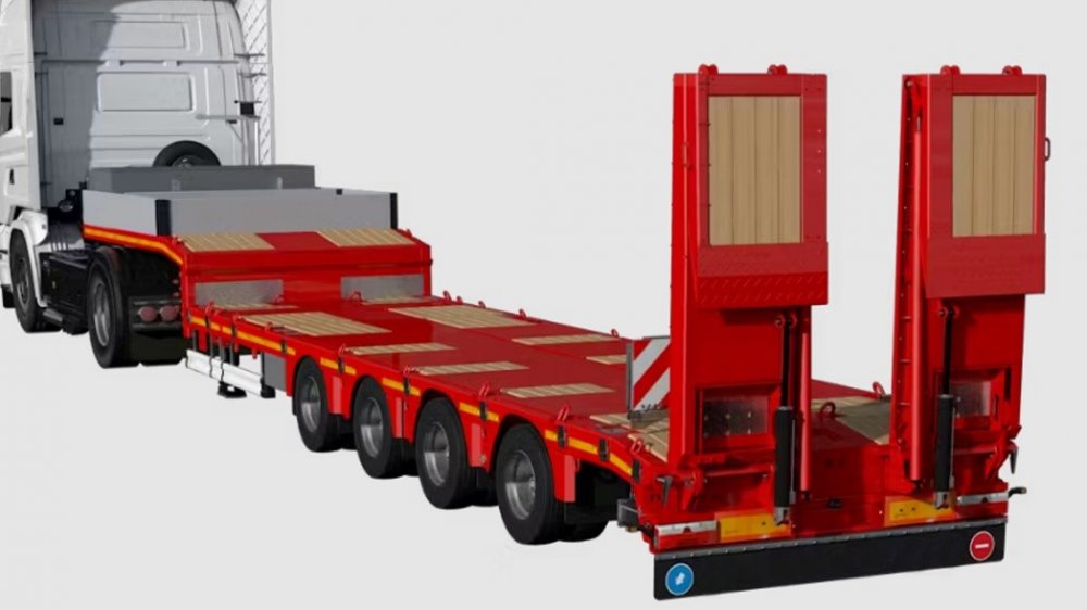 Полуприцеп – Трал 80 тонн телескопический с бортами и расширителями, 4-х осный LUXUDA